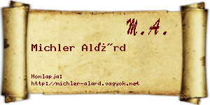 Michler Alárd névjegykártya